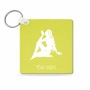 מחזיק מפתחות בצורת ריבוע בעיצוב אישי עם השם שלך בעיצוב מזלות - בתולה גודל המחזיק 5 × 5 ס"מ