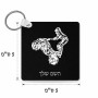 מחזיק מפתחות בצורת ריבוע בעיצוב אישי עם השם שלך בעיצוב רוכב טרקטורונים גודל המחזיק 5 × 5 ס"מ