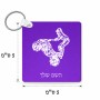 מחזיק מפתחות בצורת ריבוע בעיצוב אישי עם השם שלך בעיצוב רוכב טרקטורונים גודל המחזיק 5 × 5 ס"מ