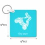 מחזיק מפתחות בצורת ריבוע בעיצוב אישי עם השם שלך בעיצוב רוכב טרקטורונים גודל המחזיק 5 × 5 ס"מ
