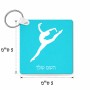 מחזיק מפתחות בצורת ריבוע בעיצוב אישי עם השם שלך בעיצוב בלט גודל המחזיק 5 × 5 ס"מ