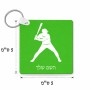 מחזיק מפתחות בצורת ריבוע בעיצוב אישי עם השם שלך בעיצוב שחקן בייסבול גודל המחזיק 5 × 5 ס"מ