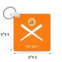 מחזיק מפתחות בצורת ריבוע בעיצוב אישי עם השם שלך בעיצוב כדור בסיס גודל המחזיק 5 × 5 ס"מ