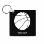 מחזיק מפתחות בצורת ריבוע בעיצוב אישי עם השם שלך בעיצוב כדורסל גודל המחזיק 5 × 5 ס"מ