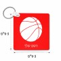 מחזיק מפתחות בצורת ריבוע בעיצוב אישי עם השם שלך בעיצוב כדורסל גודל המחזיק 5 × 5 ס"מ