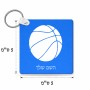 מחזיק מפתחות בצורת ריבוע בעיצוב אישי עם השם שלך בעיצוב כדורסל גודל המחזיק 5 × 5 ס"מ