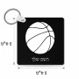 מחזיק מפתחות בצורת ריבוע בעיצוב אישי עם השם שלך בעיצוב כדורסל גודל המחזיק 5 × 5 ס"מ