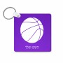 מחזיק מפתחות בצורת ריבוע בעיצוב אישי עם השם שלך בעיצוב כדורסל גודל המחזיק 5 × 5 ס"מ