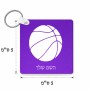 מחזיק מפתחות בצורת ריבוע בעיצוב אישי עם השם שלך בעיצוב כדורסל גודל המחזיק 5 × 5 ס"מ