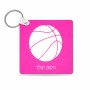 מחזיק מפתחות בצורת ריבוע בעיצוב אישי עם השם שלך בעיצוב כדורסל גודל המחזיק 5 × 5 ס"מ