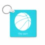 מחזיק מפתחות בצורת ריבוע בעיצוב אישי עם השם שלך בעיצוב כדורסל גודל המחזיק 5 × 5 ס"מ