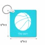 מחזיק מפתחות בצורת ריבוע בעיצוב אישי עם השם שלך בעיצוב כדורסל גודל המחזיק 5 × 5 ס"מ