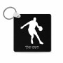 מחזיק מפתחות בצורת ריבוע בעיצוב אישי עם השם שלך בעיצוב שחקן כדורסל גודל המחזיק 5 × 5 ס"מ