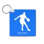 מחזיק מפתחות בצורת ריבוע בעיצוב אישי עם השם שלך בעיצוב שחקן כדורסל גודל המחזיק 5 × 5 ס"מ