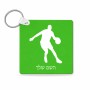 מחזיק מפתחות בצורת ריבוע בעיצוב אישי עם השם שלך בעיצוב שחקן כדורסל גודל המחזיק 5 × 5 ס"מ