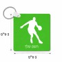מחזיק מפתחות בצורת ריבוע בעיצוב אישי עם השם שלך בעיצוב שחקן כדורסל גודל המחזיק 5 × 5 ס"מ