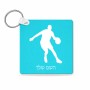 מחזיק מפתחות בצורת ריבוע בעיצוב אישי עם השם שלך בעיצוב שחקן כדורסל גודל המחזיק 5 × 5 ס"מ