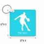 מחזיק מפתחות בצורת ריבוע בעיצוב אישי עם השם שלך בעיצוב שחקן כדורסל גודל המחזיק 5 × 5 ס"מ