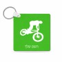 מחזיק מפתחות בצורת ריבוע בעיצוב אישי עם השם שלך בעיצוב רוכב אופניים גודל המחזיק 5 × 5 ס"מ