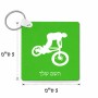מחזיק מפתחות בצורת ריבוע בעיצוב אישי עם השם שלך בעיצוב רוכב אופניים גודל המחזיק 5 × 5 ס"מ