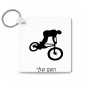 מחזיק מפתחות בצורת ריבוע בעיצוב אישי עם השם שלך בעיצוב רוכב אופניים גודל המחזיק 5 × 5 ס"מ
