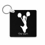 מחזיק מפתחות בצורת ריבוע בעיצוב אישי עם השם שלך בעיצוב מעודדת גודל המחזיק 5 × 5 ס"מ