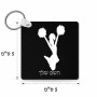 מחזיק מפתחות בצורת ריבוע בעיצוב אישי עם השם שלך בעיצוב מעודדת גודל המחזיק 5 × 5 ס"מ