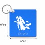 מחזיק מפתחות בצורת ריבוע בעיצוב אישי עם השם שלך בעיצוב צוללן גודל המחזיק 5 × 5 ס"מ