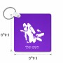 מחזיק מפתחות בצורת ריבוע בעיצוב אישי עם השם שלך בעיצוב צוללן גודל המחזיק 5 × 5 ס"מ