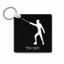מחזיק מפתחות בצורת ריבוע בעיצוב אישי עם השם שלך בעיצוב לוחם סייף גודל המחזיק 5 × 5 ס"מ