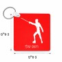 מחזיק מפתחות בצורת ריבוע בעיצוב אישי עם השם שלך בעיצוב לוחם סייף גודל המחזיק 5 × 5 ס"מ