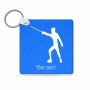 מחזיק מפתחות בצורת ריבוע בעיצוב אישי עם השם שלך בעיצוב לוחם סייף גודל המחזיק 5 × 5 ס"מ