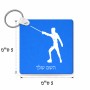 מחזיק מפתחות בצורת ריבוע בעיצוב אישי עם השם שלך בעיצוב לוחם סייף גודל המחזיק 5 × 5 ס"מ