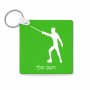 מחזיק מפתחות בצורת ריבוע בעיצוב אישי עם השם שלך בעיצוב לוחם סייף גודל המחזיק 5 × 5 ס"מ