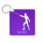 מחזיק מפתחות בצורת ריבוע בעיצוב אישי עם השם שלך בעיצוב לוחם סייף גודל המחזיק 5 × 5 ס"מ