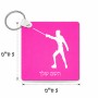 מחזיק מפתחות בצורת ריבוע בעיצוב אישי עם השם שלך בעיצוב לוחם סייף גודל המחזיק 5 × 5 ס"מ