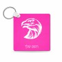 מחזיק מפתחות בצורת ריבוע בעיצוב אישי עם השם שלך בעיצוב ראש נשר גודל המחזיק 5 × 5 ס"מ