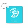 מחזיק מפתחות בצורת ריבוע בעיצוב אישי עם השם שלך בעיצוב ראש נשר גודל המחזיק 5 × 5 ס"מ