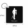 מחזיק מפתחות בצורת ריבוע בעיצוב אישי עם השם שלך בעיצוב פישמן גודל המחזיק 5 × 5 ס"מ