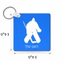 מחזיק מפתחות בצורת ריבוע בעיצוב אישי עם השם שלך בעיצוב הוקי שוערים גודל המחזיק 5 × 5 ס"מ