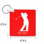 מחזיק מפתחות בצורת ריבוע בעיצוב אישי עם השם שלך בעיצוב שחקן גולף גודל המחזיק 5 × 5 ס"מ