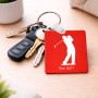 מחזיק מפתחות בצורת ריבוע בעיצוב אישי עם השם שלך בעיצוב שחקן גולף גודל המחזיק 5 × 5 ס"מ