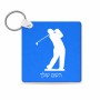 מחזיק מפתחות בצורת ריבוע בעיצוב אישי עם השם שלך בעיצוב שחקן גולף גודל המחזיק 5 × 5 ס"מ