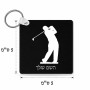 מחזיק מפתחות בצורת ריבוע בעיצוב אישי עם השם שלך בעיצוב שחקן גולף גודל המחזיק 5 × 5 ס"מ