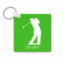 מחזיק מפתחות בצורת ריבוע בעיצוב אישי עם השם שלך בעיצוב שחקן גולף גודל המחזיק 5 × 5 ס"מ
