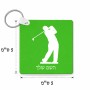 מחזיק מפתחות בצורת ריבוע בעיצוב אישי עם השם שלך בעיצוב שחקן גולף גודל המחזיק 5 × 5 ס"מ