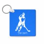 מחזיק מפתחות בצורת ריבוע בעיצוב אישי עם השם שלך בעיצוב שחקן הוקי גודל המחזיק 5 × 5 ס"מ