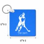 מחזיק מפתחות בצורת ריבוע בעיצוב אישי עם השם שלך בעיצוב שחקן הוקי גודל המחזיק 5 × 5 ס"מ