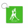 מחזיק מפתחות בצורת ריבוע בעיצוב אישי עם השם שלך בעיצוב שחקן הוקי גודל המחזיק 5 × 5 ס"מ
