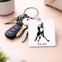 מחזיק מפתחות בצורת ריבוע בעיצוב אישי עם השם שלך בעיצוב שחקן הוקי גודל המחזיק 5 × 5 ס"מ